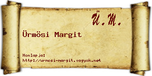 Ürmösi Margit névjegykártya