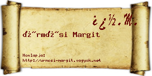 Ürmösi Margit névjegykártya